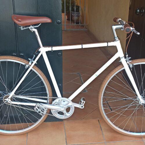Montaje Single-Speed blanca y marrón